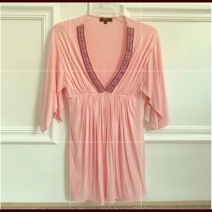 NWT Sky top Perfect Pink Size Large deep v neck